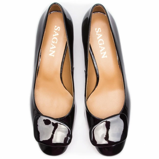 Pumps Shoes SAGAN - 4018 Czarny Lakier Black - Image 5