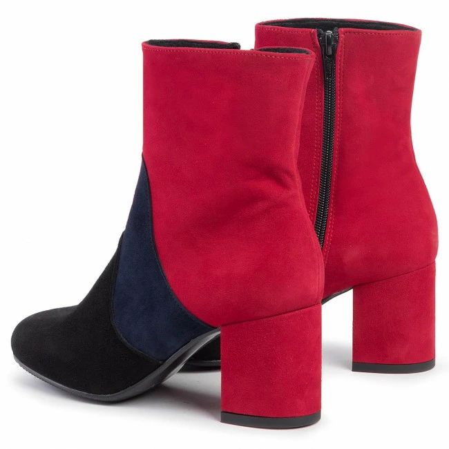 Boots SAGAN - 3888 Czerwony Welur Red, Colourful - Image 3