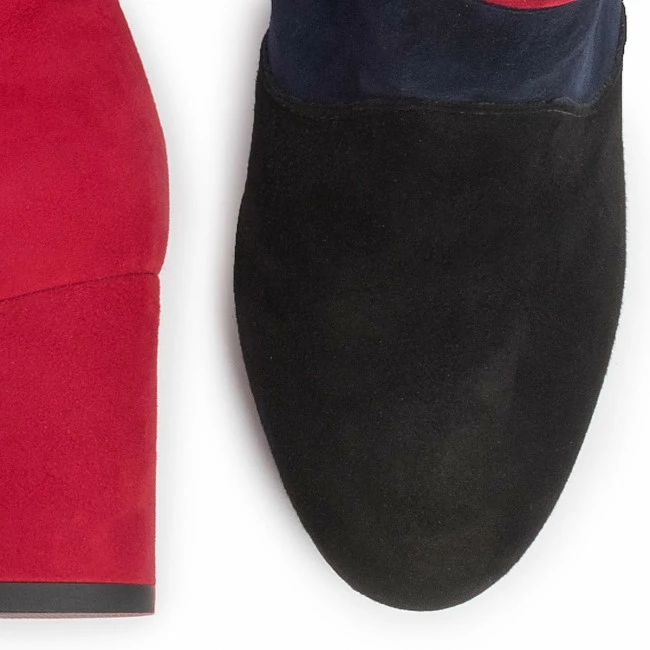 Boots SAGAN - 3888 Czerwony Welur Red, Colourful - Image 5