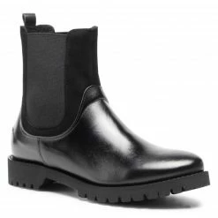 Elastic-sides Chelsea Boots SAGAN - 4374 Czarny Welur Lico Black