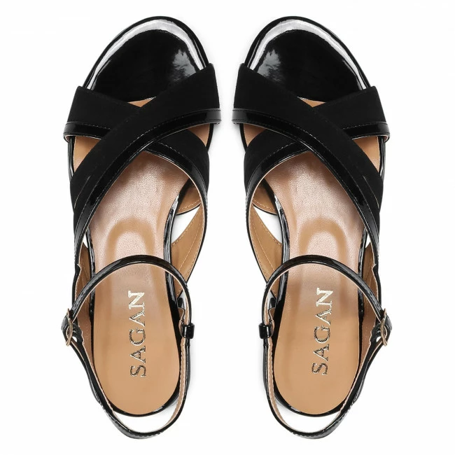 Casual Sandals Sandals SAGAN - 4529 Czarny Welur Black - Image 6