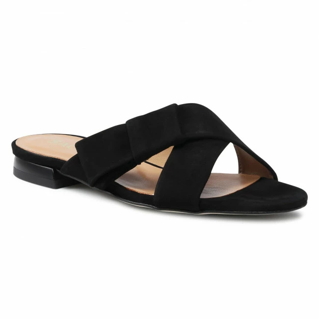 Casual Mules Slides SAGAN - 4564 Czarny Welur Black