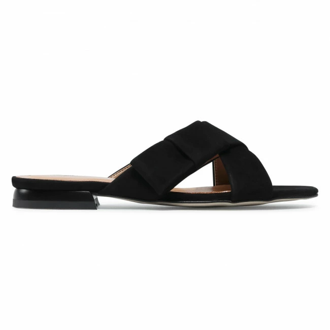 Casual Mules Slides SAGAN - 4564 Czarny Welur Black - Image 2