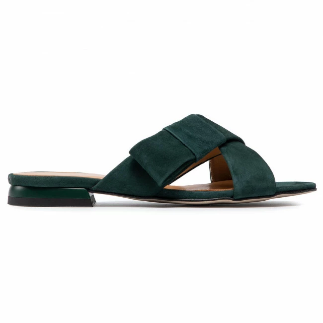Casual Mules Slides SAGAN - 4564 Zielony Welur Green - Image 2