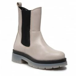 Elastic-sides Chelsea Boots S.OLIVER - 5-25456-37 Offwhl Leather 125 Beige