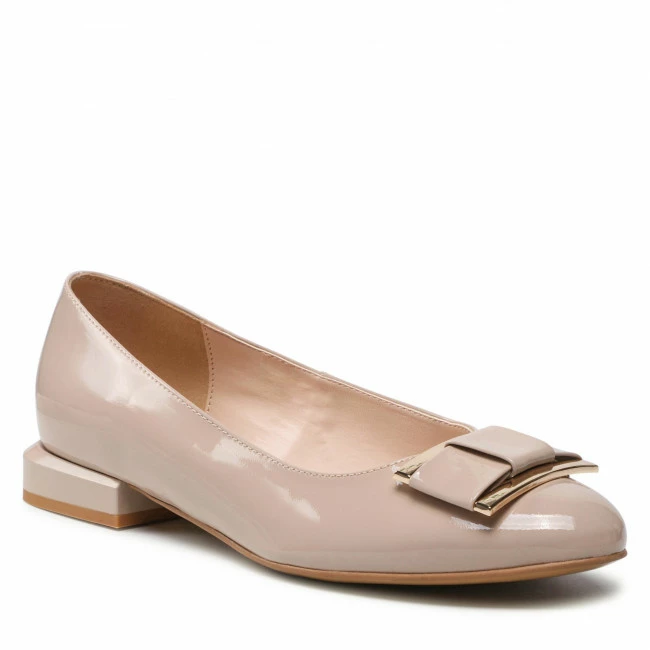 Ballerina Shoes Flats SAGAN - 4751 Beżowy Lakier Beige