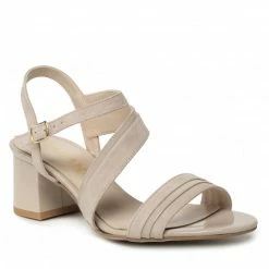 Casual Sandals Sandals SAGAN - 4808 Beżowy Lakier/Cipra Welur Beige
