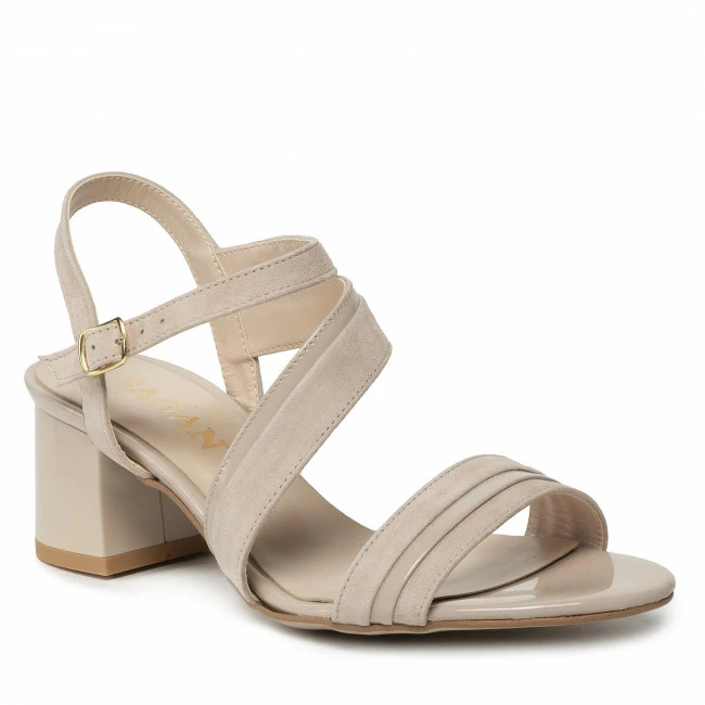 Casual Sandals Sandals SAGAN - 4808 Beżowy Lakier/Cipra Welur Beige