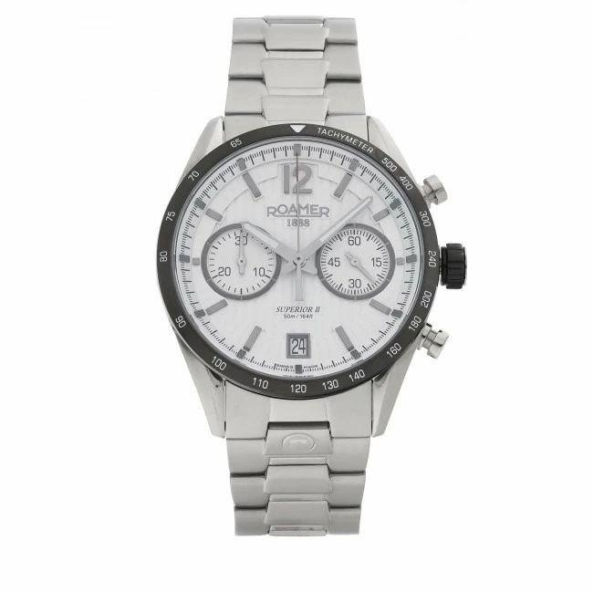 Men's Wristwatch ROAMER - Superior Chrono II 510902 41 14 50 Silver/White White, Silver