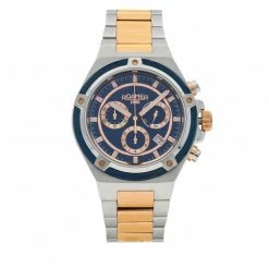 Men's Wristwatch ROAMER - Tempomaster Chrono 221837 49 45 20 Navy/Rose Gold/Silver Navy Blue, Rose Gold, Silver