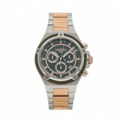 Men's Wristwatch ROAMER - Tempomaster Chrono 221837 49 75 20 Green/Rose Gold/Silver Rose Gold, Silver, Green