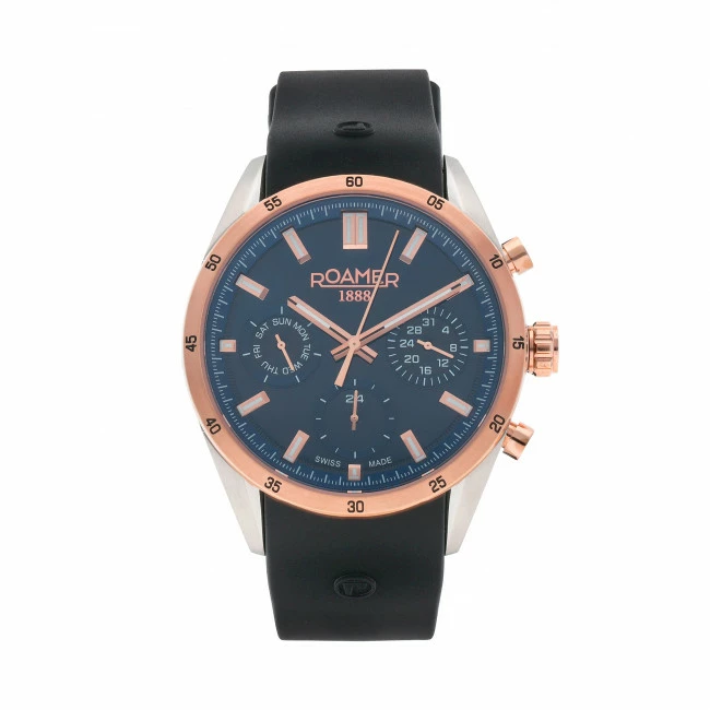 Men's Wristwatch ROAMER - Multifunction 508982 49 45 05 Silver/Rose Gold/Black Black, Rose Gold, Silver