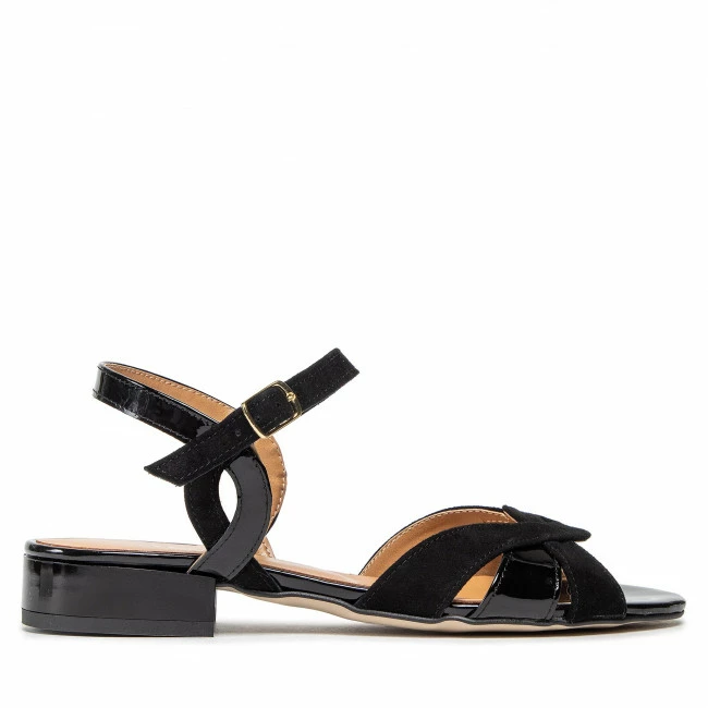 Casual Sandals Sandals SAGAN - 4812 Czarny Lakier/Czarny Welur Black - Image 2