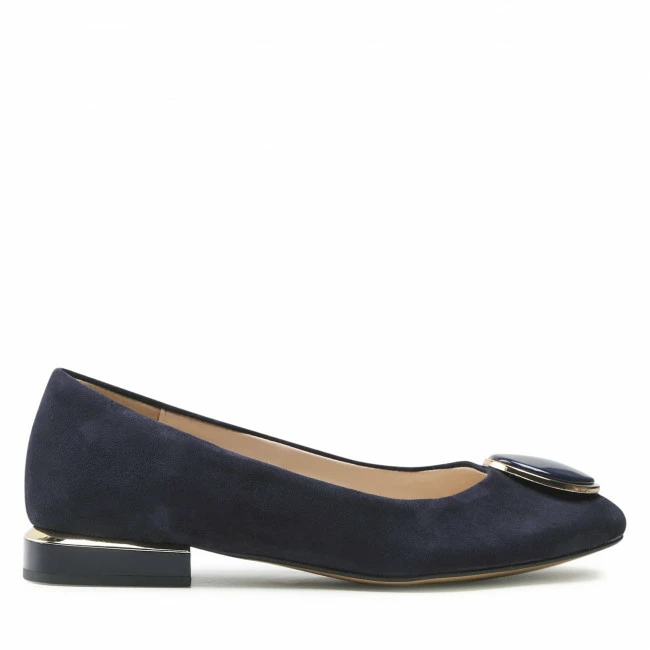 Ballerina Shoes Flats SAGAN - 4739 Granatowy Welur Navy Blue - Image 2
