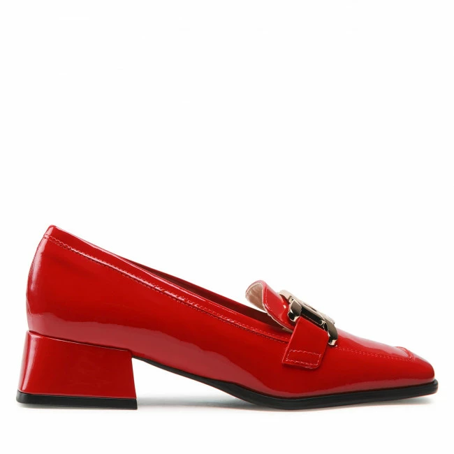 Flats Shoes SAGAN - 4855 Czerwony Lakier Złoto Red - Image 2