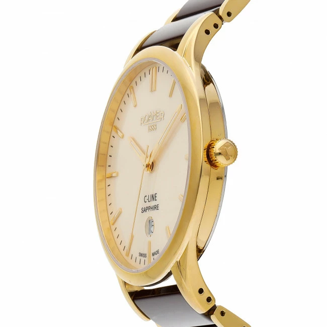 Men's Wristwatch ROAMER - C-Line 658833 48 35 63 Brown/Gold Brown, Gold - Image 2