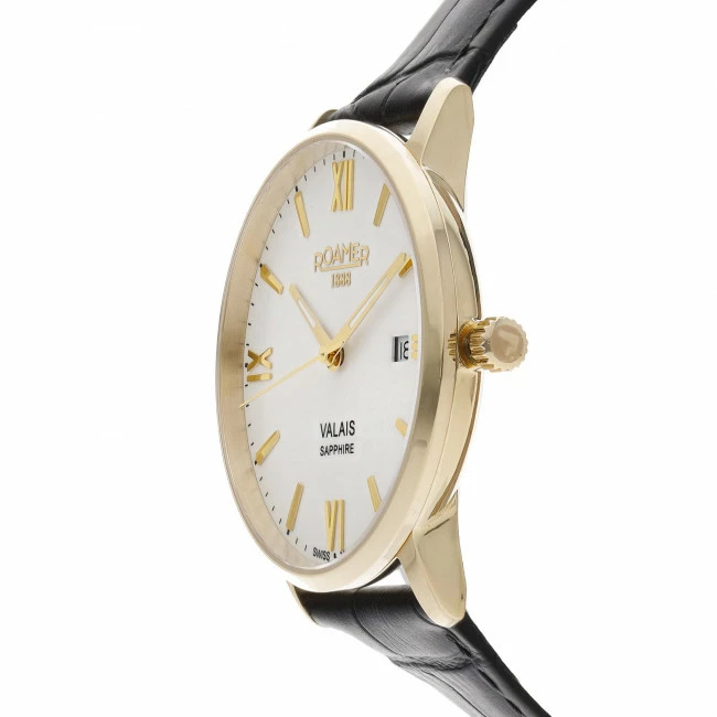 Men's Wristwatch ROAMER - Valais 958833 48 13 05 Black/Gold Black Rhodium Plated, Gold - Image 2