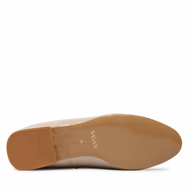 Ballerina Shoes Flats SAGAN - 4751 Beżowy Lakier Beige - Image 4