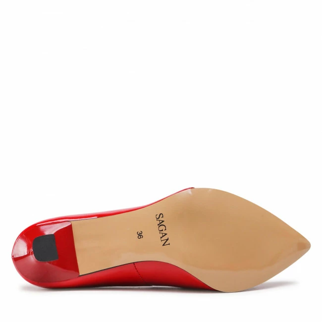 Pumps Shoes SAGAN - 4756 Czerwony Lakier Red - Image 5