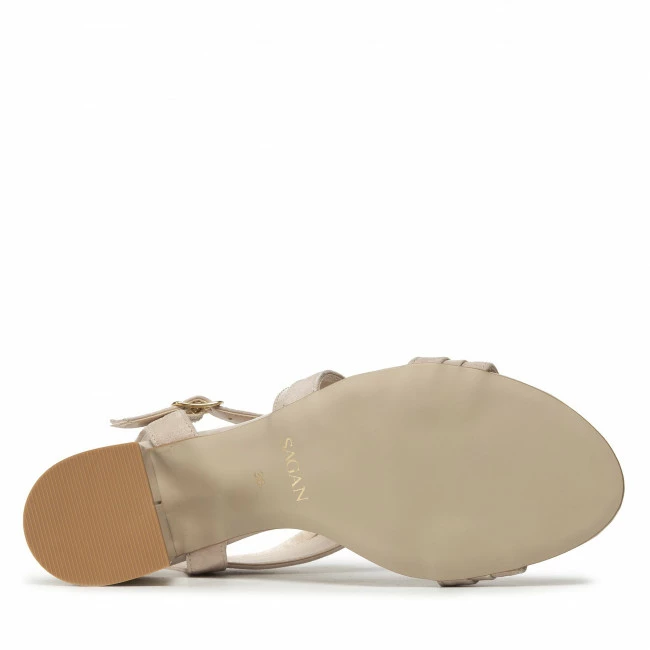 Casual Sandals Sandals SAGAN - 4808 Beżowy Lakier/Cipra Welur Beige - Image 4