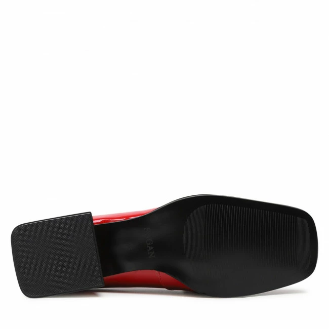 Flats Shoes SAGAN - 4855 Czerwony Lakier Złoto Red - Image 4