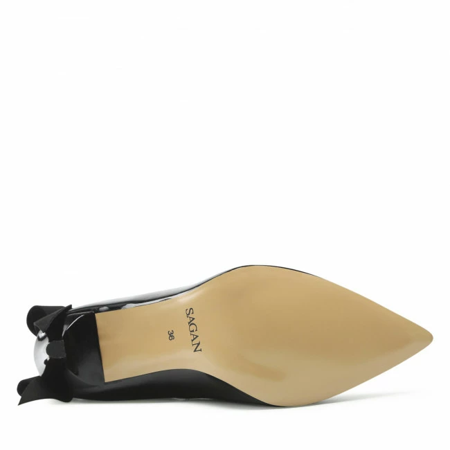 Stilettos SAGAN - 4889 Czarny Lakier Black - Image 4