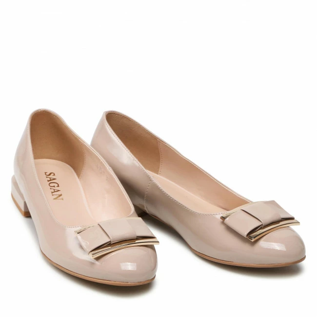 Ballerina Shoes Flats SAGAN - 4751 Beżowy Lakier Beige - Image 5
