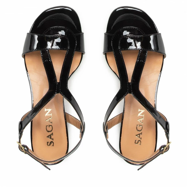Casual Sandals Sandals SAGAN - 4805 Czarny Lakier Black - Image 6